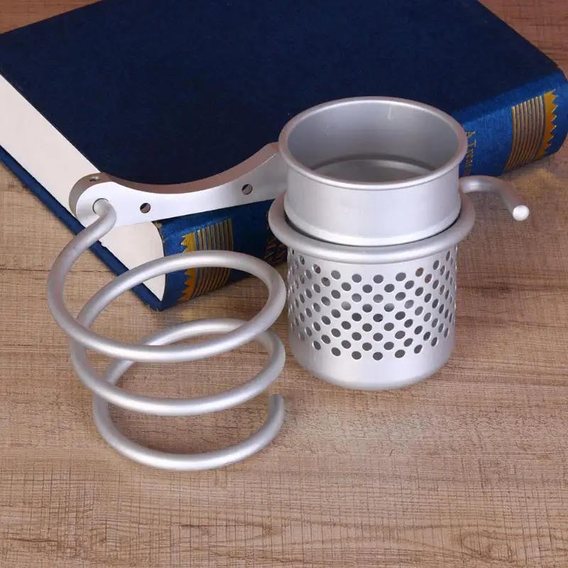 الألومنيوم الحمام رف جدار الحائط مجفف الشعر رف التخزين مجفف شعر حامل دعم الفضة دوامة الوقوف مع تخزين كوب