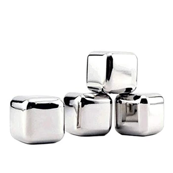 

10Pcs/Lot 304 Stainless Steel Whiskey Ice Cubes Stones Glacier Cooler Drink Freezer Gel Ice Rock Wine Whiskey Stone Soapstone-