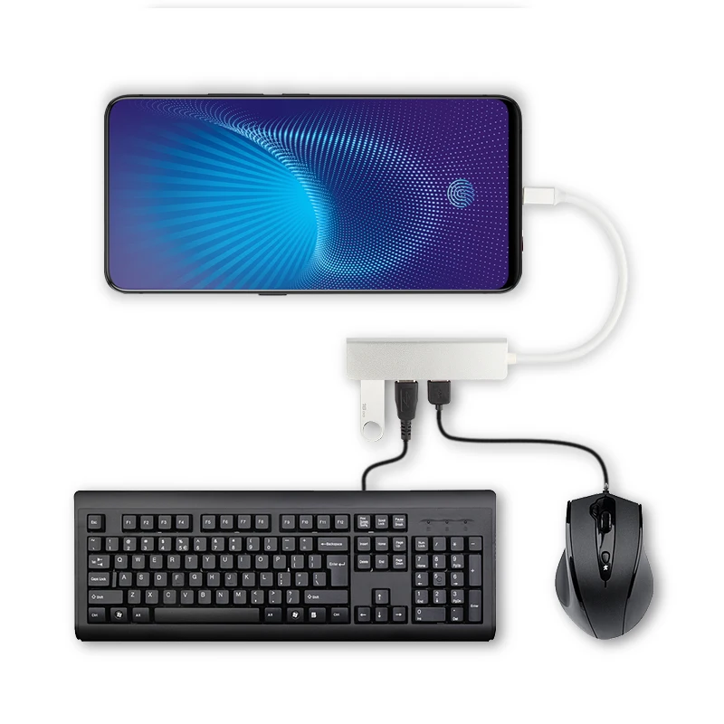 5-в-1 Type-C концентратор из алюминиевого сплава USB-C адаптер USB 3 0 порт SD/TF кардридер