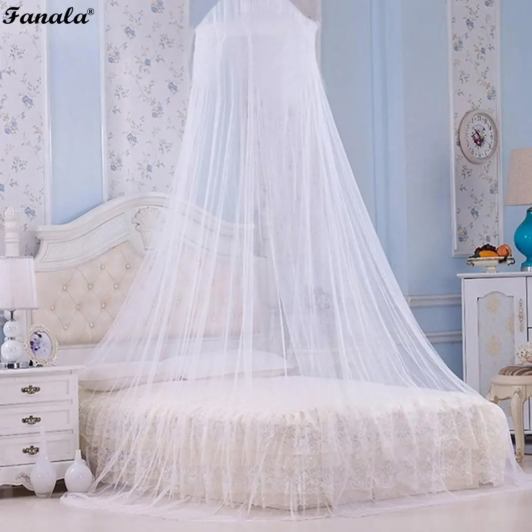 

Elegant Dome Bedroom Mosquito Net Double Bed Canopy Tent Repellent Insect Reject Round Blue Pink White Solid Bed Mosquito Net
