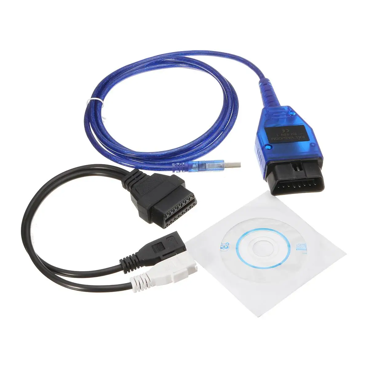 

2018 VAG-COM KKL OBD2 USB Cable FTDI FT232 Chip + 2x2 Adapter Cable for VCDS Lite Scanner Scan Tool Interface