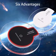 Беспроводное зарядное устройство Кристалл Qi Беспроводное зарядное устройство зарядный адаптер для IPhone samsung htc для Andriod Микро тип устройства для IPhone