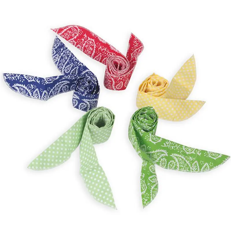 

1 Pc Cool Bandana Ties Neck Wrap Cooler Headband Ice Cold Scarf Multi-Color One Size Military Training Heatstroke Cooling Tools