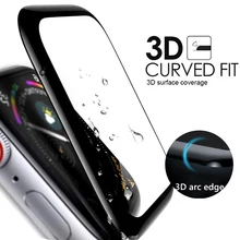 3D закаленное стекло с закругленными краями для Apple Watch 40 мм 44 мм серия 4 Glas Защитная пленка для экрана для iWatch 44 мм 40 мм серия 4