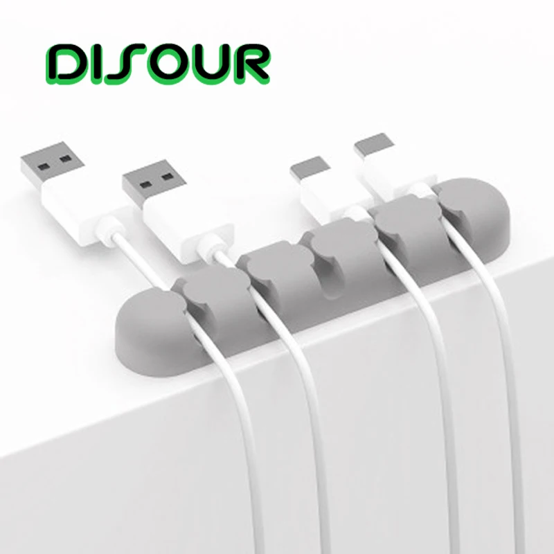 

DISOUR Cable Organizer Desktop Wire Storage Charger Cable Cord Holder Clips For Phone Charging USB Cable Earphone Cable Winder