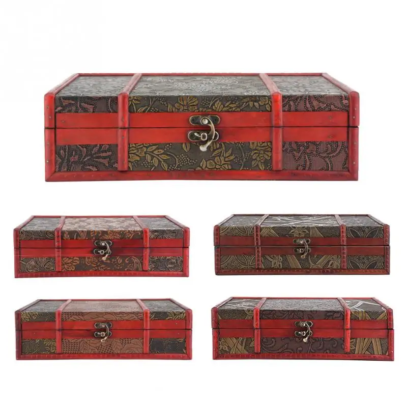 

Vintage Jewelry Box Jewellery Makeup Organizer Storage Case Mini Container Decorative Wooden Boxes Gift Box