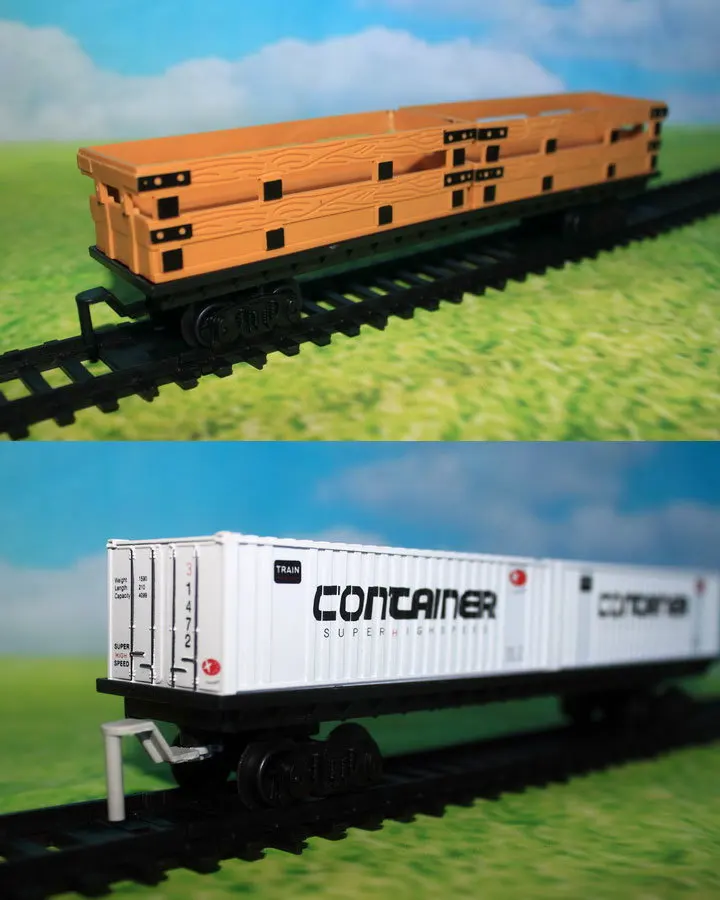 

2 Pcs 1: 87 Long Double Tractor Vessel Vessel Loadable Simulation Electric Train Track Accessories Ho Scale Train Accessories