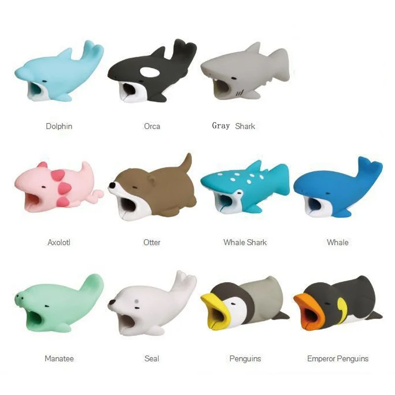 

Drop shipping 1pcs Cable Chompers Animal Protectors Bite Organizer Chompers USB Charger Wire Line Holder For Iphone USB Cable