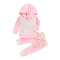 2019 модная Милая Одежда для новорожденных девочек, комплект со штанами, детский спортивный костюм, хлопковый розовый комплект из 2 предметов