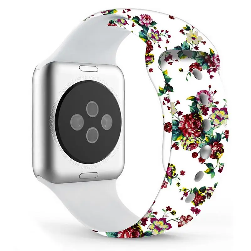 42 мм наручные часы для IOS IWatch пасторальный ветер силиконовый ремешок Iwatch Печать