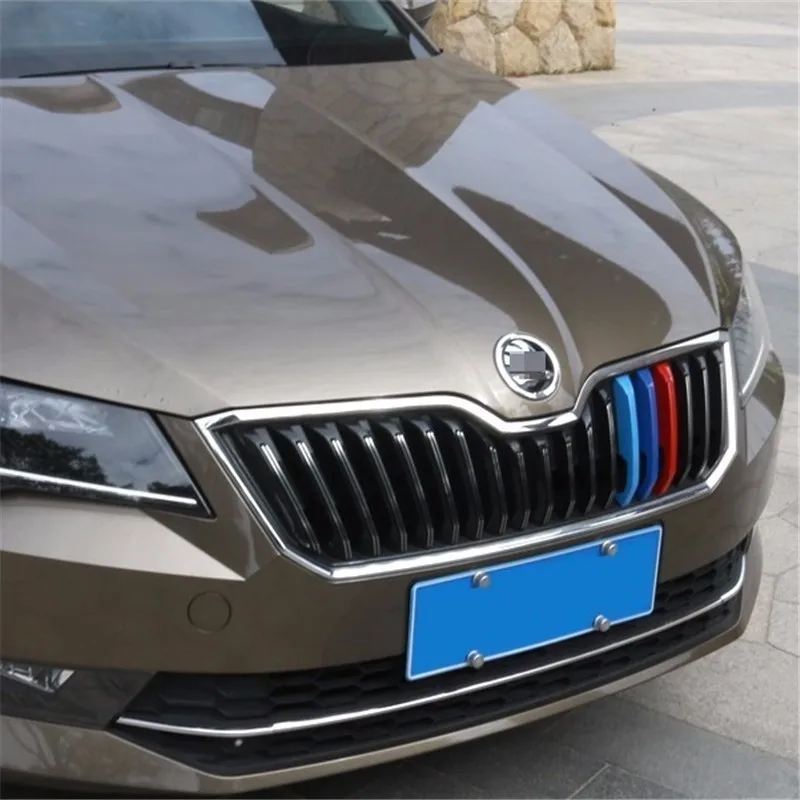 

Decorative Chromium Grille Exterior High-Grade Covers Protecter Trim Car Styling Modification 16 17 FOR Skoda Superb