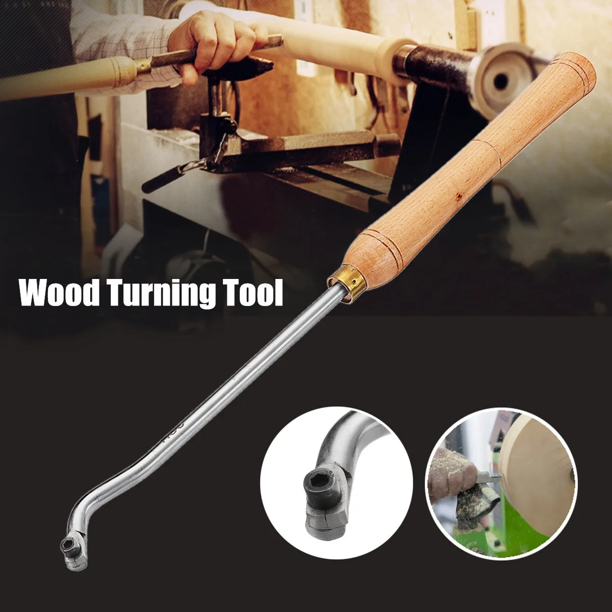 

1pc Woodworking High Speed Steel Wood Lathe Hollowing Out Tool Wood Turning Tool Hollowing Chisel