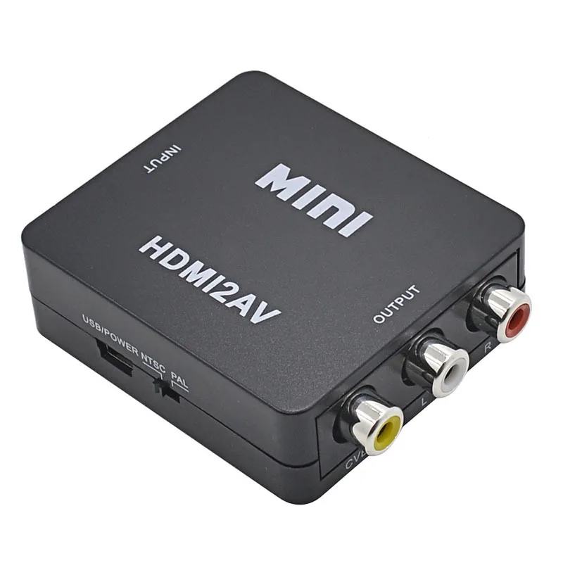 

HDMI TO AV Scaler Adapter HD Video Converter Box HDMI to RCA AV/CVSB L/R Video 1080P HDMI2AV Support NTSC PAL