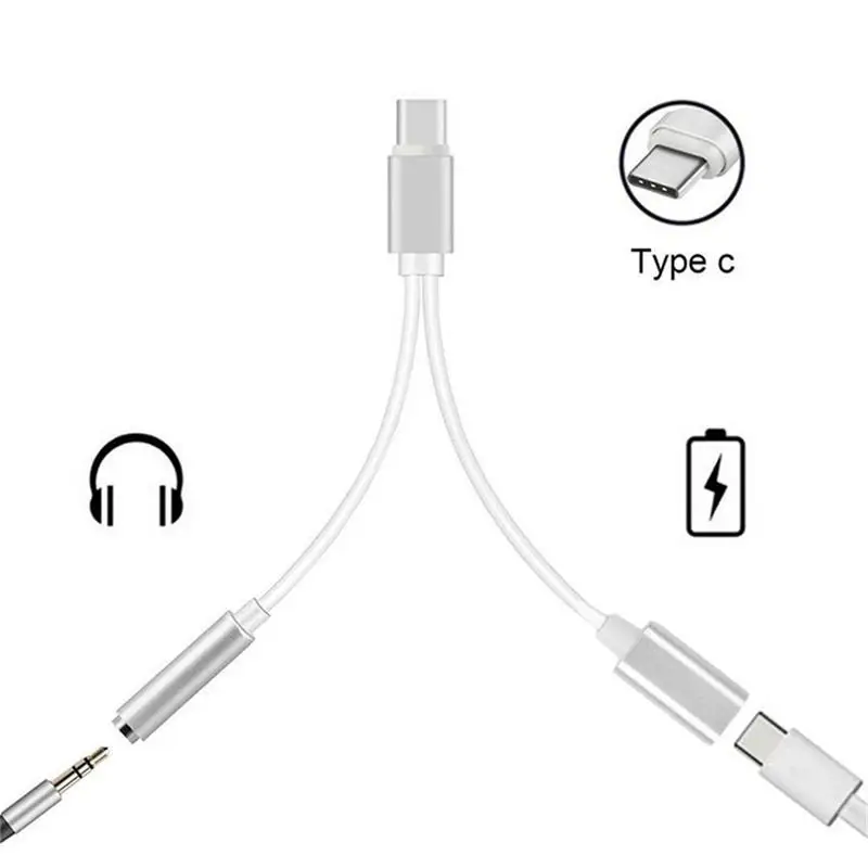 

New Earphone Cables USB-C Adapter Type-C Audio And Charge 2-in-1 Type-C Converting Into 3.5 Earphone Audio Adapter Cable