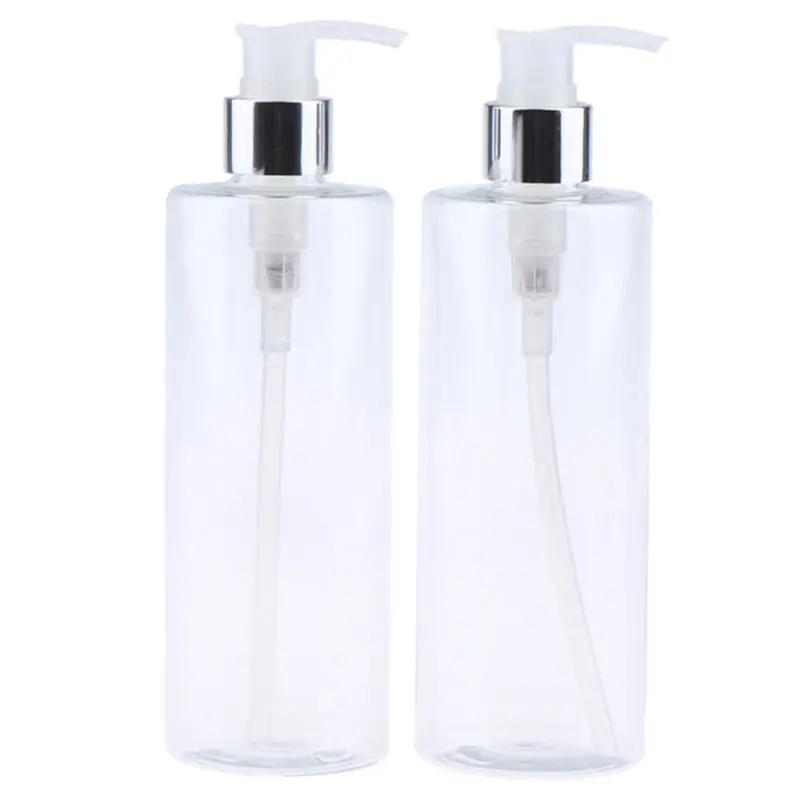 

2pcs 350ml Cosmetic Shower Gel Shampoo Lotion Container Press Pump Empty Bottles