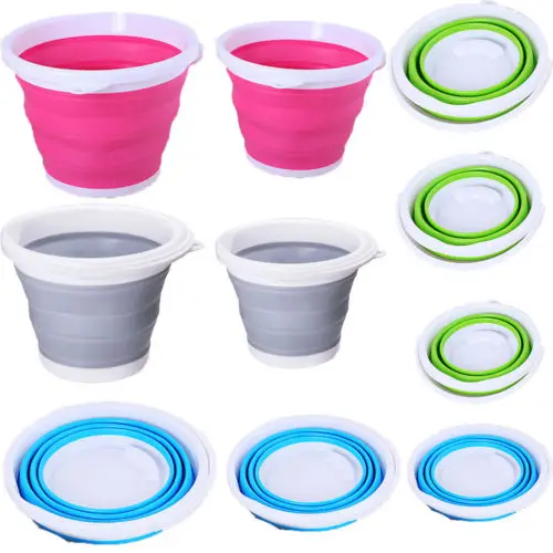 Caliente 3L 5L 10L plegable de silicona plegable Cubo de Camping al aire libre barril de pesca olla de viaje cubos Caliente 3L 5L 10L plegable de silicona plegable Cubo de Camping al aire libre barril de pesca olla de viaje cubos