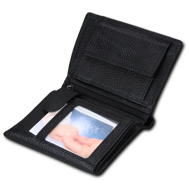 Мужской многофункциональный мужской кошелек из воловьей кожи, Карманный держатель для кредитных карт с фотографиями держателя 757-40, Винтажный Мужской кошелек, настоящий компактный кожаный бумажник