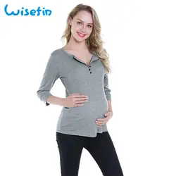 Wisefin/топы для беременных Одежда для кормления Одежда для беременных Для женщин футболки Одежда для кормящих мам Топы