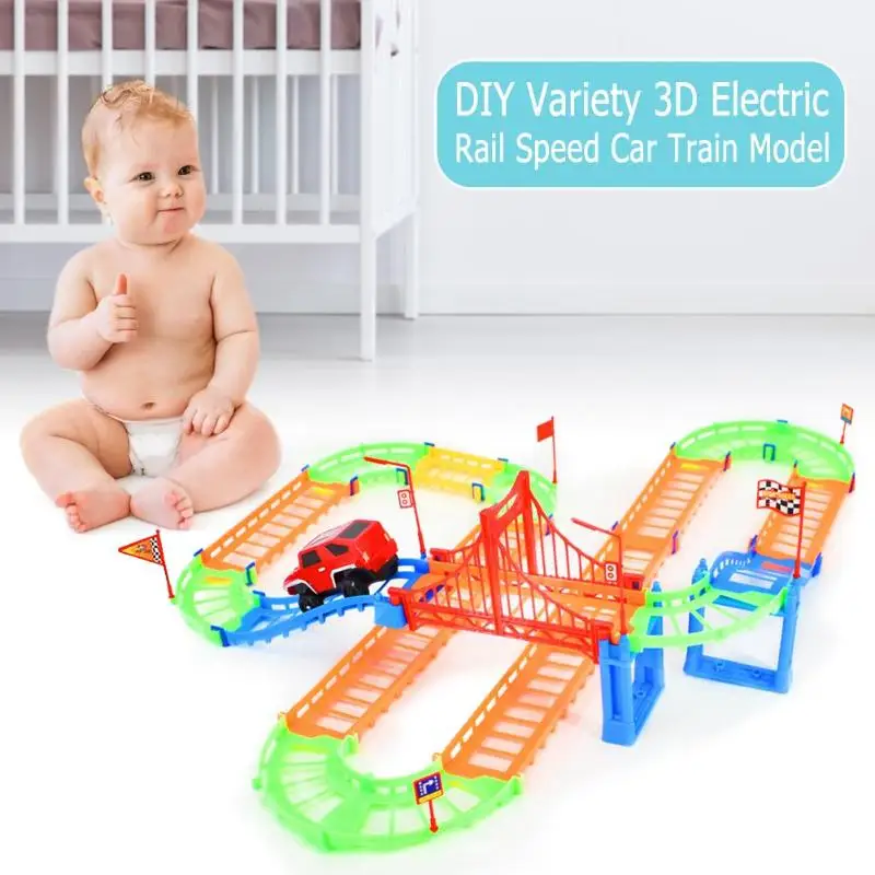 DIY Разнообразие 3D Электрический рельс скорость автомобиля поезд модель цвет трек гоночный автомобиль весело собрать игрушка подарок на