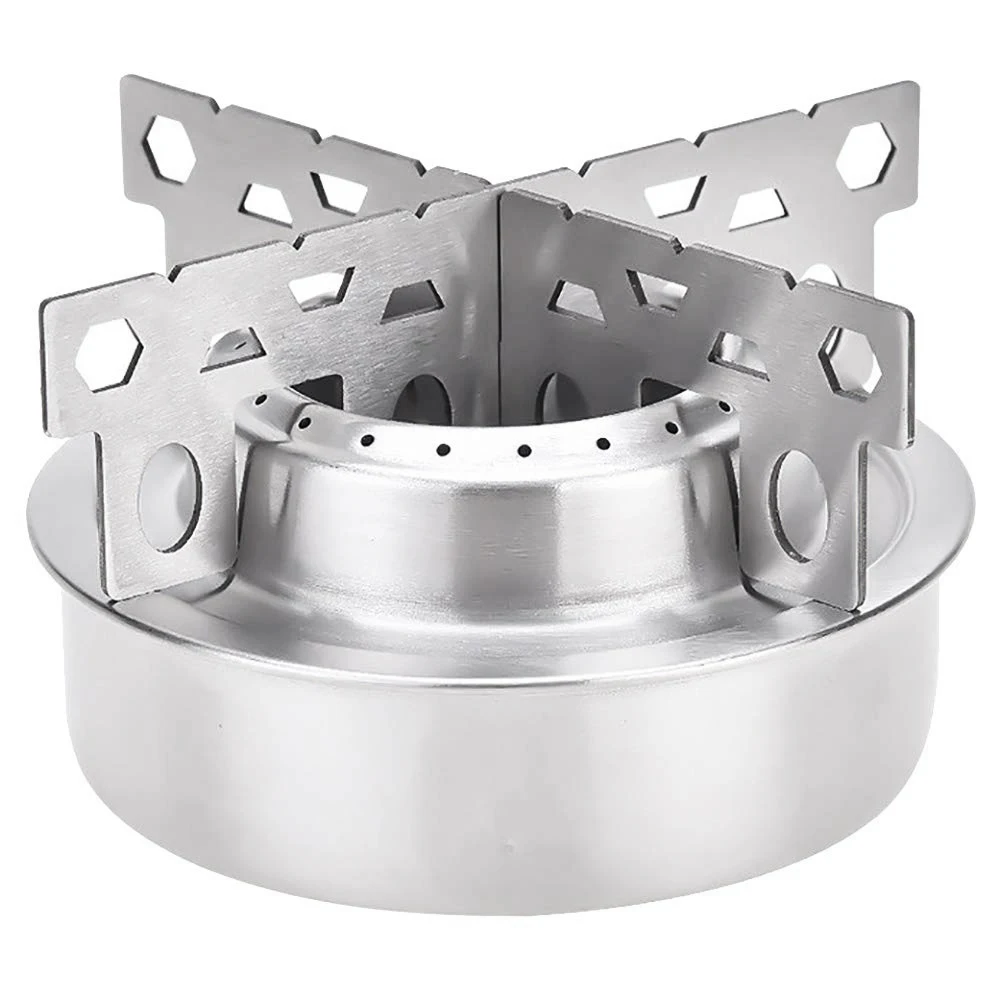 

70ml Titanium Alcohol Stove Camp Stoves Outdoor Camping Hiking Mini Liquid Alcohol Stove Ultralight Portable Titanium Oven wit