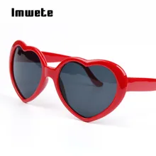 Imwete солнечные очки в форме сердца женские милые дизайнерские стиль ретро любовь-сердце солнцезащитные очки красные черные женские зеркальные солнцезащитные очки