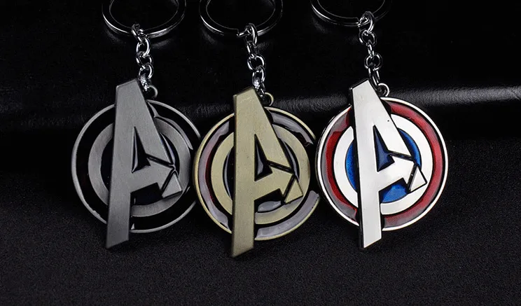 

2019 Fashion Creative Auto Metal Avengers A logo car Keychain Key chain Key ring For BMW Audi Benz Porsche Ferrari car styling