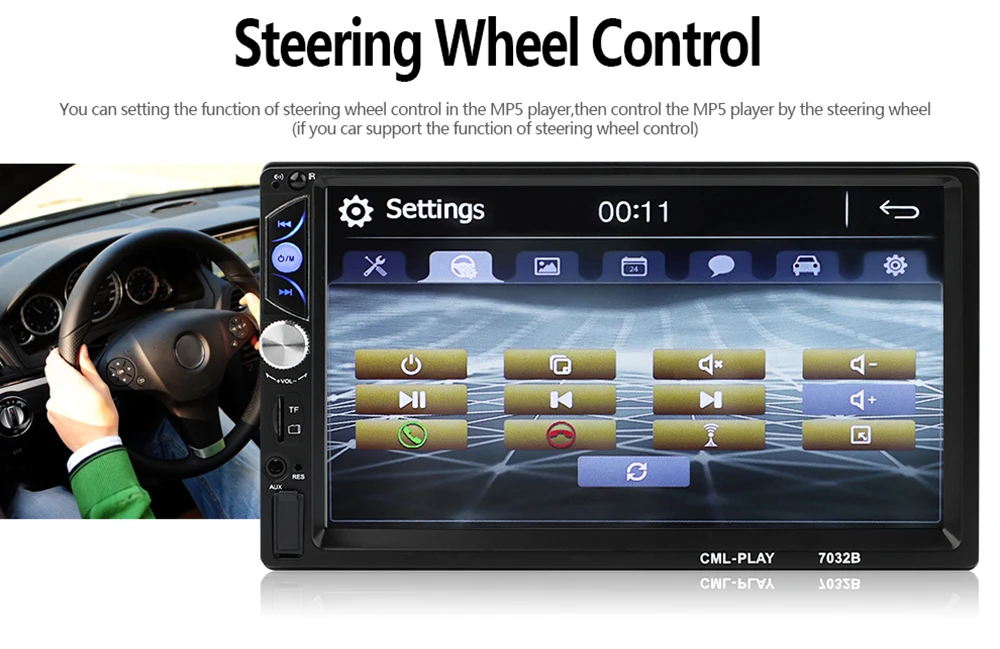Автомагнитола 7032B мультимедийный плеер с 7 &quotэкраном Bluetooth Mirrorlink MP5/FM/SD/USB камерой