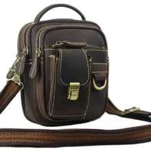 Ретро винтажная мужская кожаная поясная сумка, Кожаная поясная сумка для мужчин, Кожаная поясная сумка, сумка-мессенджер, коричневая