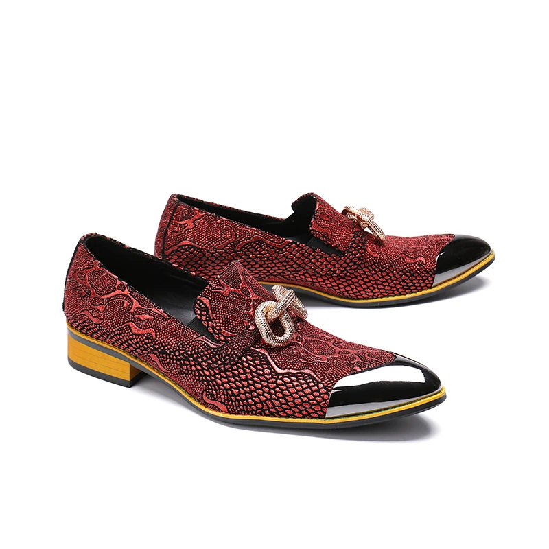 

Snake Mens Genuine Leather Wedding Oxfords Shoes 2018 Slip On Spring Autumn Male Business Tuxedo Fashion Italy Derby Shoes Mujer