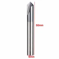 תואר end 1X 6 מ"מ טונגסטן פלדה chamfer End Mill קאטר 90 תואר קאטר נתב Bit כלי 2 חלילים HRC45 קרביד זווית כרסום קאטר (4)