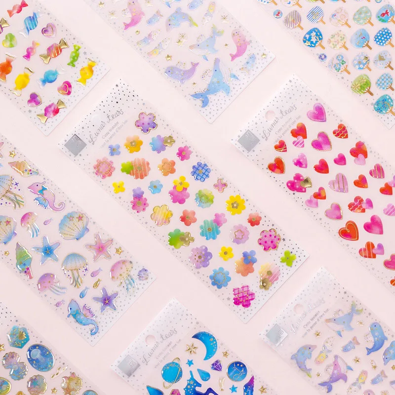 1 лист Kawaii наклейки &quotЕдинорог&quot Кристалл 3D Новинка клей для детей DIY