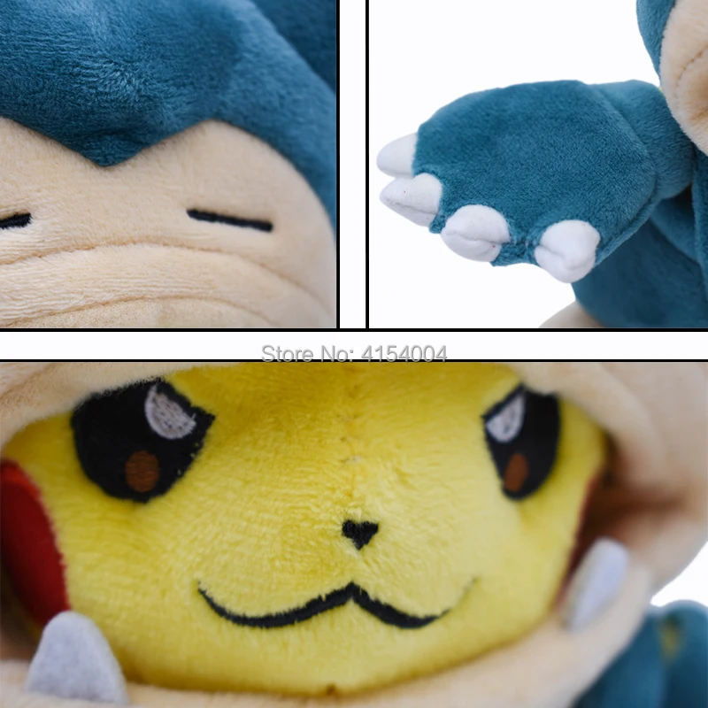 Аниме Пикачу Косплей Snorlax Tyranitar Pikachu Peluche Плюшевые игрушки Рождественский подарок для детей стиль