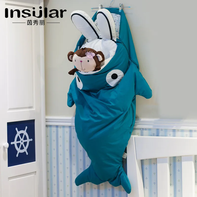 

Soft Cotton Winter Warm Cartoon Shark Baby Sleeping Bag Sack Blanket Swaddle Kids Newborn Babies Infant Colors