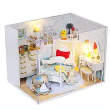 Dreamy принцесса комната миниатюрный DIY кукольный домик, имитация мебели деревянная хижина собрать наборы Развивающие игрушки для детей подарок