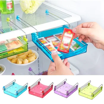 

15*12cm Refrigerator Storage Rack Box Slide Shelf Kitchen Fridge Space Saver Organizer Holder Food Storage Box Plastic