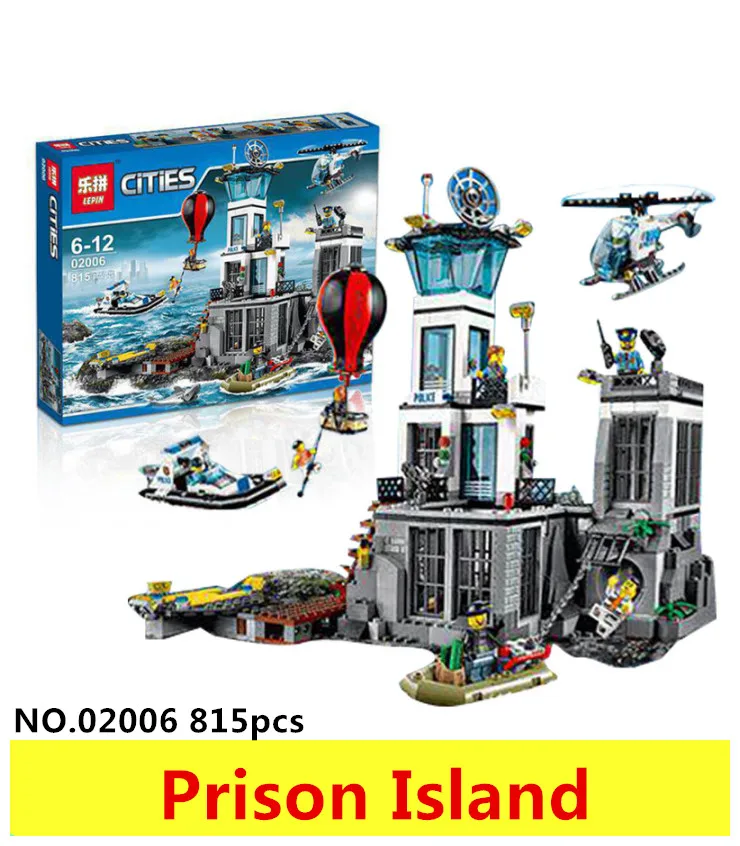 

Models building toy 02006 815pcs Building Blocks Compatible with lego 60130 City Series The Prison Island toys & hobbies gift
