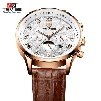 

TEVISE Fashion Casual Men Watch T846a Leather Strap Brand Wrist Watch Waterproof Automatic Mechanical Luxury Relogio Masculino