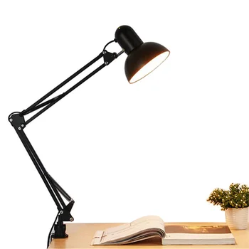 Online Flexible Schaukel Arm Clamp Montieren Schreibtisch Lampe Schwarz Eisen Tisch Licht Lesen Lampe Für Home Office Studio Studie Uns Stecker In Ac 90 V-260 V