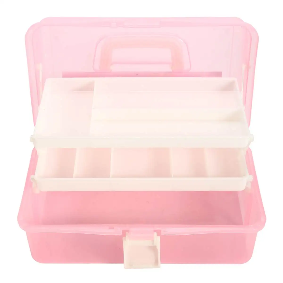 

Pink Plastic Makeup Organizer Bathroom Storage Box Cosmetic Container Office Desktop Jewelry Case Sundries Tools Packing
