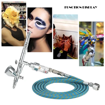 

KKmoon Dual Action Gravity Feed Airbrush with 1.8m Hose 0.2mm/0.3mm/0.5mm Needle 9cc Cup Air Brush for Art Painting Spray Gun