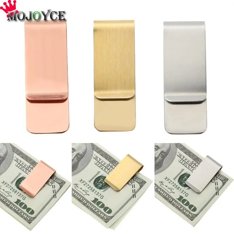 1PC High Quality Metal Stainless Steel Money Clip Fashion Simple Folder Collar Clip Holder for Pocket Purse