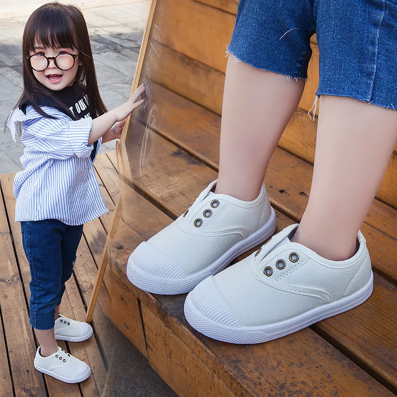 

2019 Summer New Fashion Children's Single Shoe Ventilation Cloth Cover Skate Shoes Baby Shoe Small White Shoes