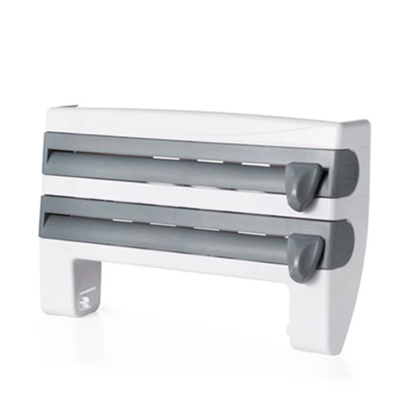 

Kitchen Organizer Cling Film Sauce Bottle Storage Rack Tin Foil Paper Towel Holder Kitchen Shelf Plastic Wrap Cutting Tool