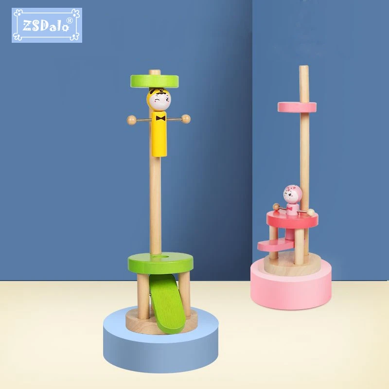 

ZSDalo Montessori Baby Blocks Toys Wood Jumping Girl Boy Magnetic Jumping Game Blocks Kid Children Educational Intelligence Toy