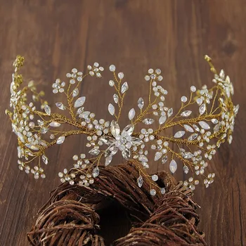 

Crystal Leaf Tiara Wedding Hair Accessories Hairbands Bride Headband Crown And Tiaras Bridal Hair Accessories Hairbands Jewelry