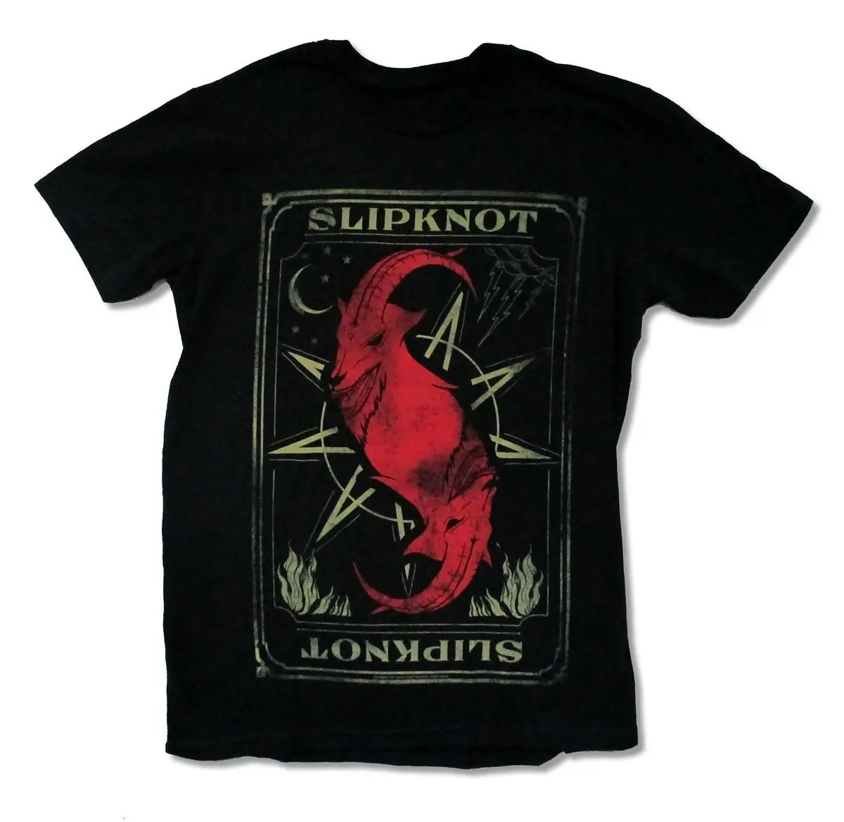 

SLIPKNOT GOAT TAROT BLACK T-SHIRT NEW OFFICIAL ADULT METAL BAND MUSIC Men Casual Short Sleeve T Shirt