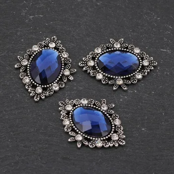 

blue glass Rhinestone motif crystal children female clothing accessories wedding dress Brooch bow Shoes Clip Buckle decoration