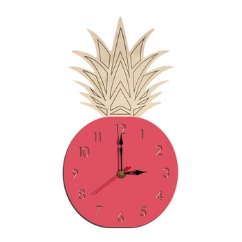 

Nordic Pineapple Wall Clocks Children'S Room Wooden Silent Wall Clock Home Decor For Kid Gift Modern Design