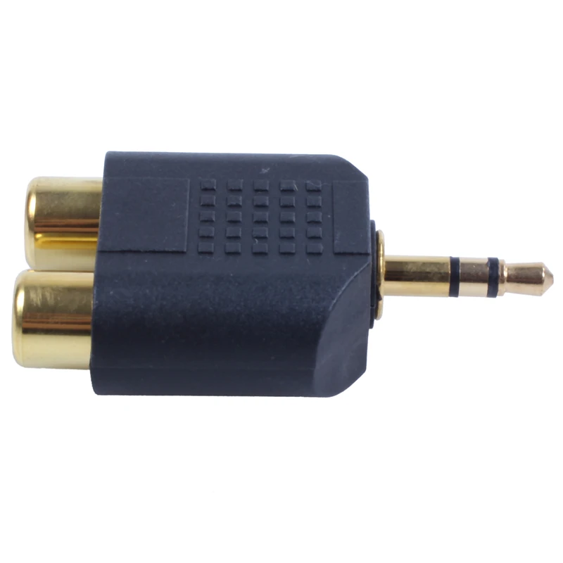 Новый 1/8 &quot3 5 мм разъем на 2 адаптер RCA Y сплиттер стерео мужской 2x женский золотой
