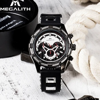 

MEGALITH Watch Men Top Brand Luxury Sport Luminous Disply Quartz Watch Waterproof Chronograph Date Wrist Watch Man Reloj Hombre